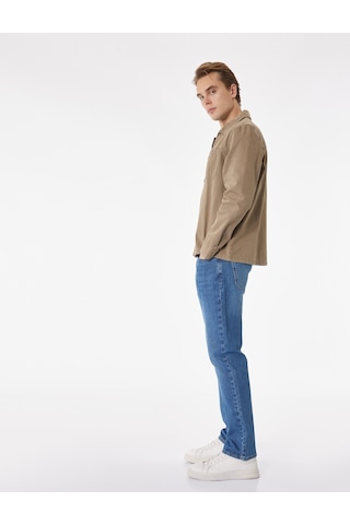 Koton Pamuklu Düz Paça Normal Bel Straight Fit Jean Pantolon - Mark Jean Orta İndigo 6sam40161nd