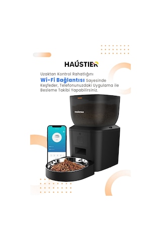 Qq023 Akıllı Kedi Mama Kabı, ,4lt Hazne,tuya App-wifi Uzaktan Kontrol, Metal Kase