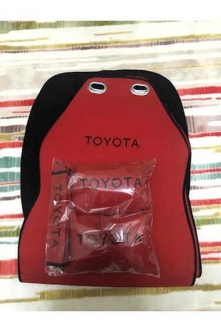 Toyota Nakışlı Ön İkili Oto Koltuk Minderi 2 Adet Boyun Yastığı 2