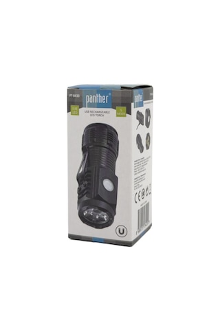 Panther Pt-8433 Usb Şarjlı El Feneri Siyah