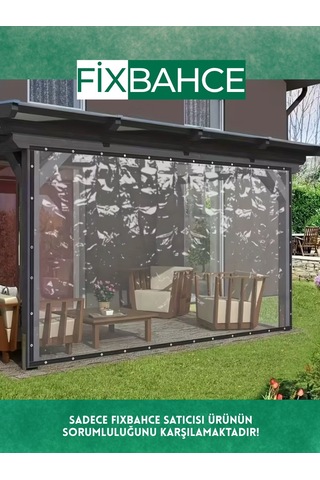Fixbahçe 3.5mx2.5m Şeffaf Pvc Rüzgar Geçirmez Naylon Branda Beyaz