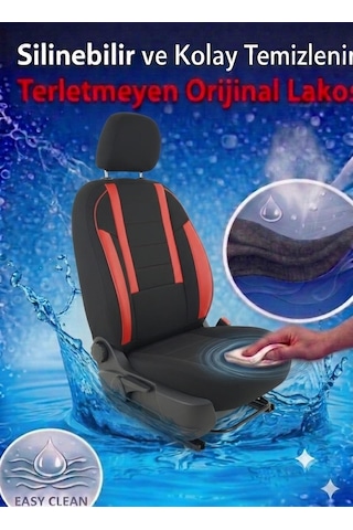 Veloce Siyah Kırmızı Serisi Üniversal Oto Koltuk Kılıfı Ön Arka Koltuk Tam Set