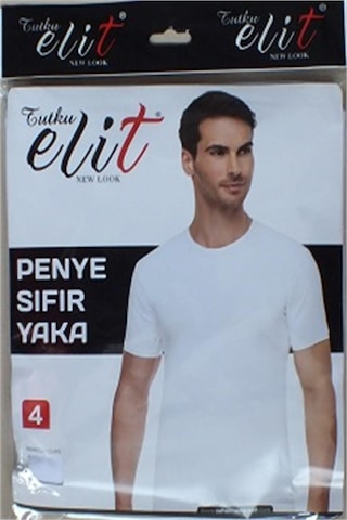 Tutku Elit Erkek Sıfır Yaka Penye Atlet Fanila 1003 - 3 Adet Beyaz