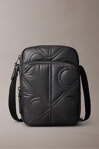 Calvin Klein Erkek Kapitone Desenli Fermuarlı Cepli Çapraz Vücut Çanta - Siyah-9976 Black