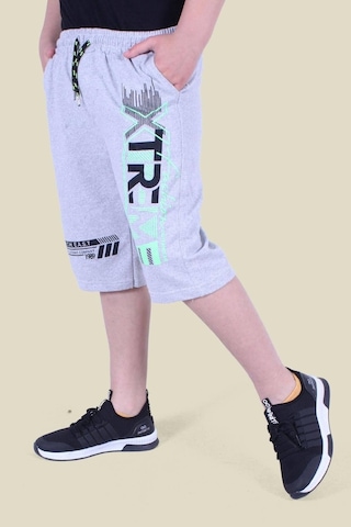 Fyk Kids Baskılı Forsfor Renk Detaylı Erkek Çocuk Kapri Gri