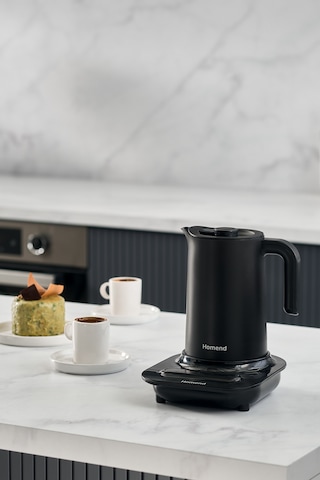 Homend 1889H 5 Fincan Kapasiteli Otomatik Türk Kahve Makinesi, Mini Kettle ve Süt Isıtıcı 3 in 1 Makinesi