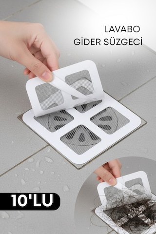 Grimorlife 10 Adet Banyo Gider Süzgeci Saç Yakalayıcı Süzgeç Banyo Duş Gider Tıkanık Önleyici Süzgeç Diğer