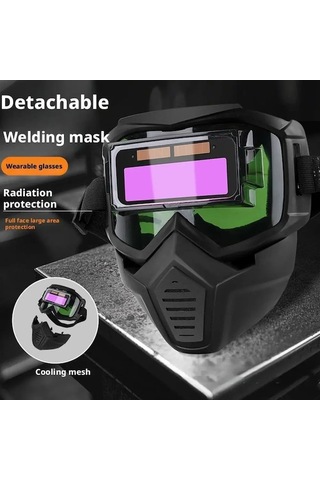 Flybuy Ayrılabilir Kaynakçı Maskesi Otomatik Kararan Gözlük Koruyucu Ekipman A