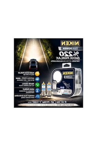 H7 Standart Far Lambası, Daha Parlak Ve Doğal Beyaz Işık, 2'li Paket