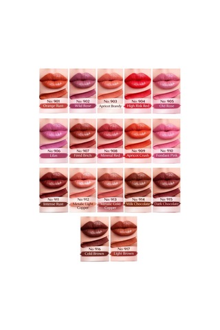 Shimmer Lipstick Dark Chocolate No:915 Işıltılı Parlak Vegan Temiz Ruj no color