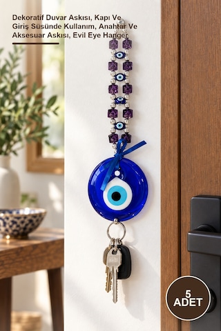 5 Adet Nazar Boncuğu Askılık Dekoratif Duvar Askısı, Kapı Ve Giriş Süsünde Kullanım, Anahtar Ve Aksesuar Askısı, Evil Eye Hanger Diğer 5 Adet Nazar Boncuğu Askılık Dekoratif Duvar Askısı, Kapı Ve Giriş Süsünde Kullanım, Anahtar Ve Aksesuar Askısı, Evil Eye Hanger Diğer
