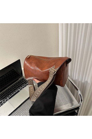 Dachuang Girly Geniş Vuruş Tek Omuzlu Crossbody Çanta-vintage Tarzı Kadınsı El Çantası Black
