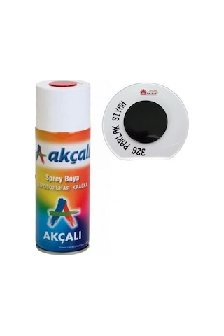 Akcalı Sprey Boya Parlak Siyah Düz Renk 326
