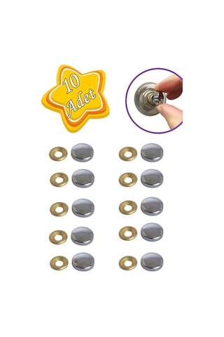 10 Adet Vida Kapatıcı Kapağı 15 Mm Metal Vida Tapası Tıpası Dekoratif Vida Gizleyici Krom