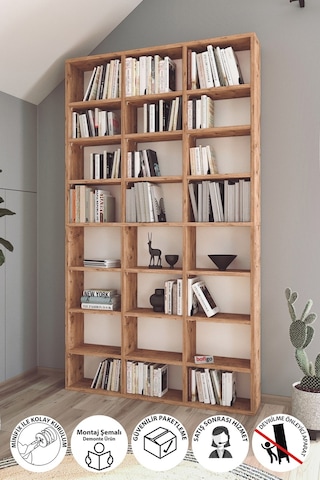 Bofigo Çok Raflı Kitaplık Kütüphane Dekoratif Kitaplık