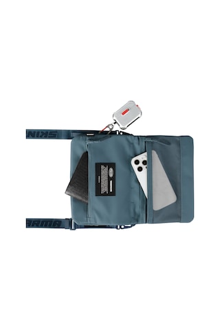 Skinarma Satchel Juno Desenli Naylon Scout Bilek Askı Kayışlı Aksesuar Çantası Mavi