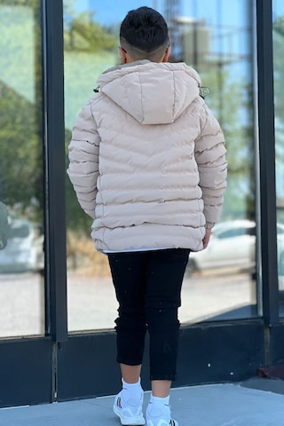 Pina Kids Erkek Çocuk Çıkarılabilir Kapüşonlu Sık Dikişli Nova Kumaş Kışlık Şişme Mont Km4016 Bej