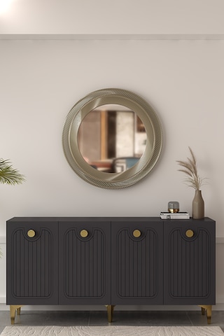 Aurelia Konsol Çok Amaçlı Dolap 150 Cm Antrasit - Altın