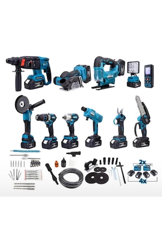 Branzeg BRZMS1136V 2X Şarjlı Cihazı 11'li Şarjlı Matkap Seti