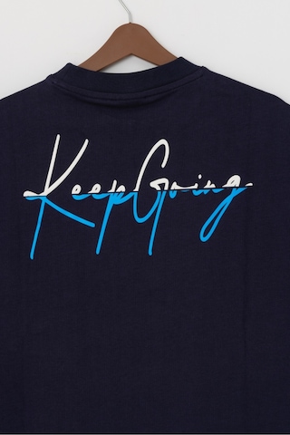 Wild Wood Garment Wild Wood "keep Going" Grafik Baskılı Premium Oversize T-shirt Lacivert