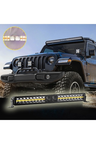 Off-road Premium Tavan Led Bar 80 Cm Beyaz Işık Projektör Drl Gündüz Led Metal Gövde 12-24v