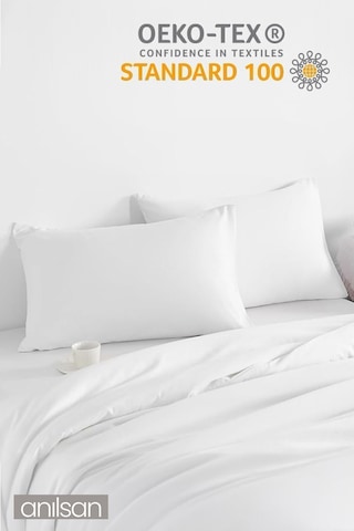 4'lü Mikrofiber Antialerjik Yastık - 1000gr, 50x70cm, Boncuk Silikon Dolgulu Beyaz