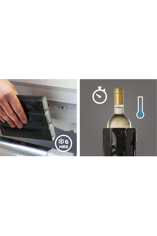 Vacu Vin Aktif Cooler Şarap Soğutucu Kılıf / Siyah Çok Renkli