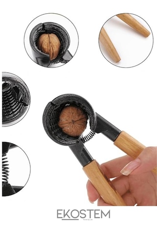 Ahşap Saplı Ceviz - Badem - Fındık Kıracağı Nussknacker