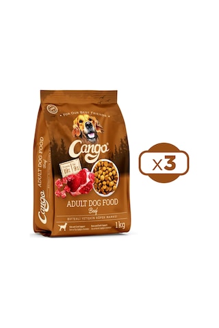Cango Biftekli Konserve Yetişkin Köpek Maması 3 x 1 KG