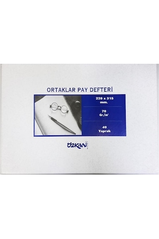 Özkan Armat Ortaklar Pay Defteri 40 Yaprak
