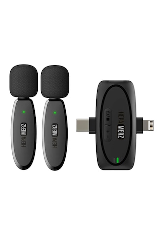 R-36 Kaliteli İkili Kablosuz Yaka Mikrofonu Lightning Ve Type-c