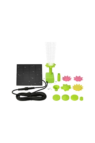 Xiyyadms Güneş Enerjili Süs Makyası - 7v 1.4w Süngerli Pompa, Çiçek Desenli Fışekler, Kuş Havuzu/ Bahçe/ Kayalık İçin Su Döngüsü Ve Dekorasyon