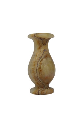 El Yapımı Doğal Oniks Lale Vazo - Benzersiz Dekorasyon Ürünü