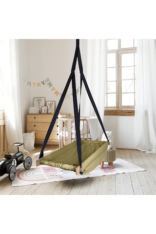 Bundera Flow Kahverengi Ahşap Yaylı Zıpzıp Hamak Beşik Hoppala