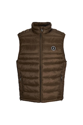 Jack & Jones Jjekıngsley Erkek Hafif Şişme Yelek Dik Yaka Günlük Rahat Kahverengi