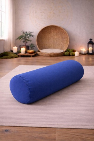 Yuvarlak Zafu Meditasyon Minderi & Bolster Minderi İkili Yoga Meditasyon Minder Seti Saks Mavi