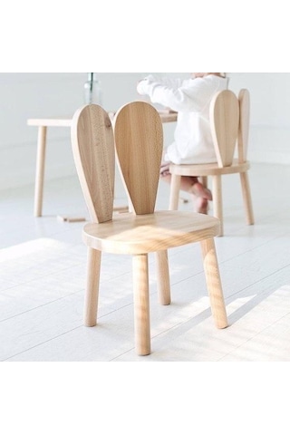 Montessori Çocuk Bunny Sandalye 1 Adet Kahverengi