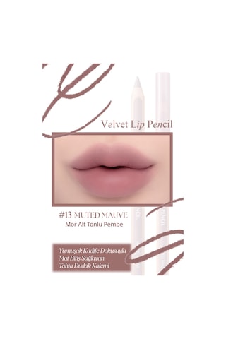 Kremsi Formüle Sahip Dudak Kalemi Ve Kalemtıraş Seti Clıo Velvet Lip Pencil Set 13 Muted Mauve