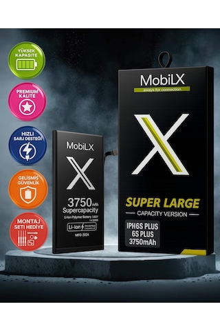 Mobilix Apple Uyumlu iPhone 6s Plus Batarya Pil Süper Yüksek Kapasiteli Güçlendirilmiş 3750 Mah