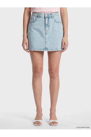 Lcw Vision İndigo Regular Fit Mini Jean Etek