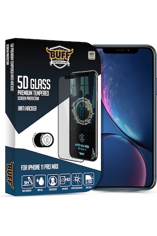 Buff Apple Uyumlu iPhone 11 Pro Max 5D Glass Anti Hacker Ekran