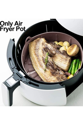 Yuntech01 Silikon Hava Fritöz Pişirme Tabağı - Dairesel 16cm Gri, Anti Yapışkan, Isı Dağıtımı Optimal, Kolay Temizleme, Tutamaklı Aksesuar Çok Renkli