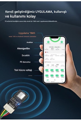 Tdt 16s 51.2v 200a Lifepo4 Smart Bms Bluetooth Modüllü