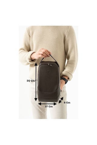 Westpolo Unisex Vegan Deri Çapraz Göğüs Ve Omuz Çantası Body Bag - Kahverengi
