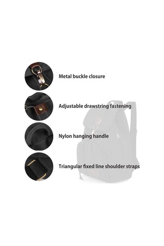 Kadınlar İçin Tuval Sırt Çantası Çanta - 15.7 İnç Laptop Çantası Siyah