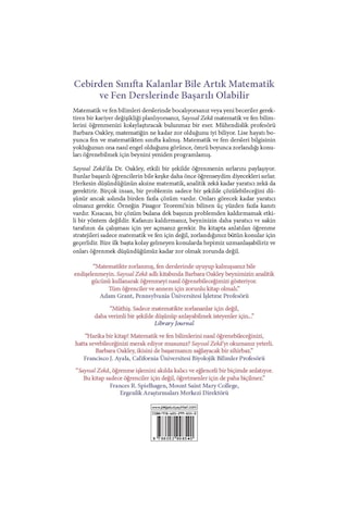 Sayısal Zeka: Matematik ve Fende Başarılı Olmanın Sırları - Barbara Oakley - Şubat 2020