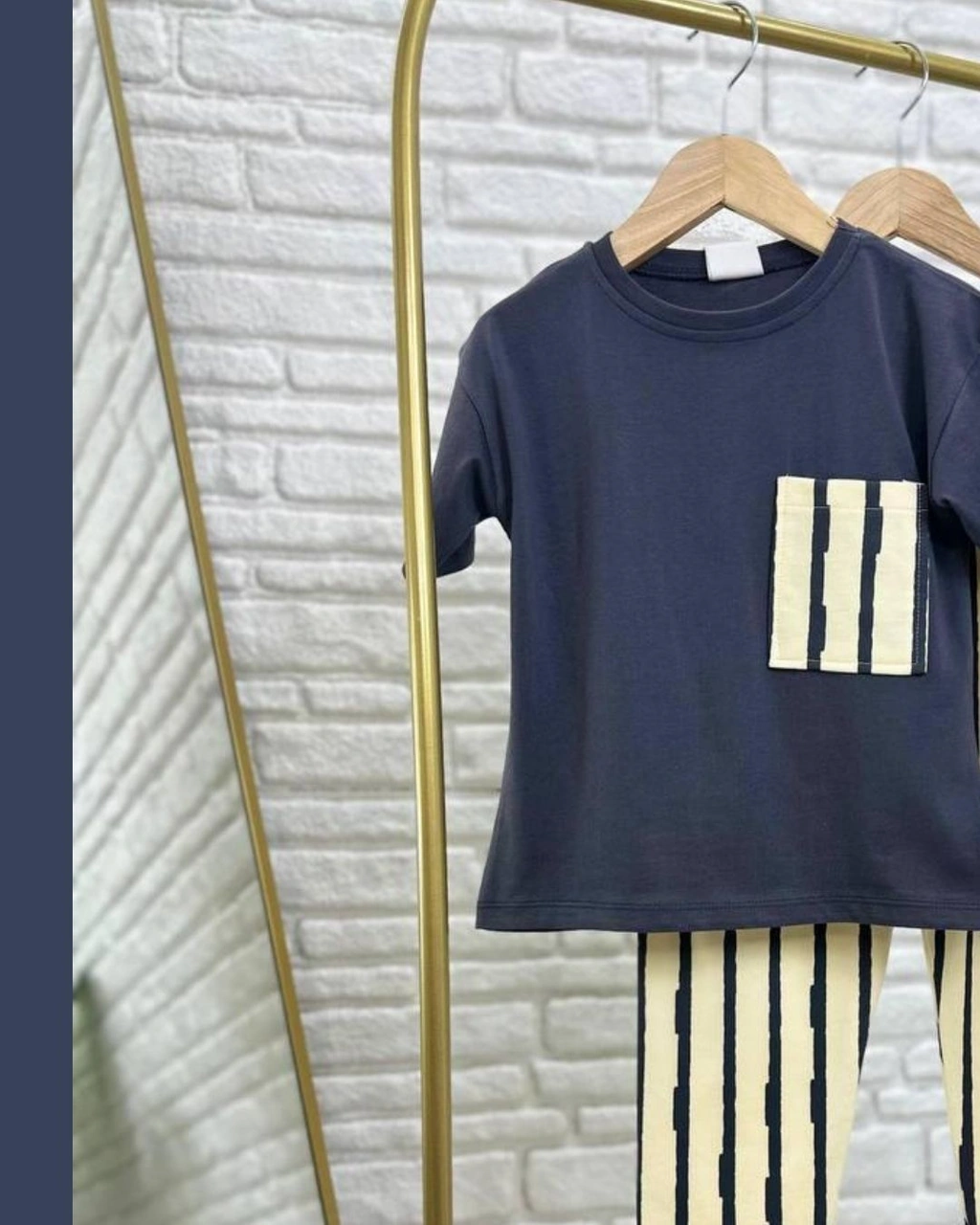 Cg Kids Antrasit Krem Çizgili Erkek Çocuk Alt Üst Takım Antrasit - Krem