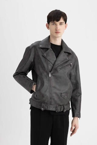 Defacto Slim Fit Polo Yaka Suni Deri Ceket Mont C5748AX24AUBN338 Kahverengi