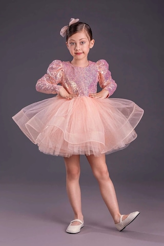 Uzun Kol Balerin Elbise Tütü Etek Pul Payetli SOMON