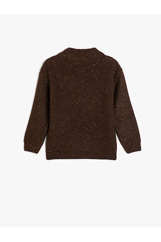 Koton Uzun Kollu Dik Yaka Kazak Kahverengi 5wkb90006ht Kahve